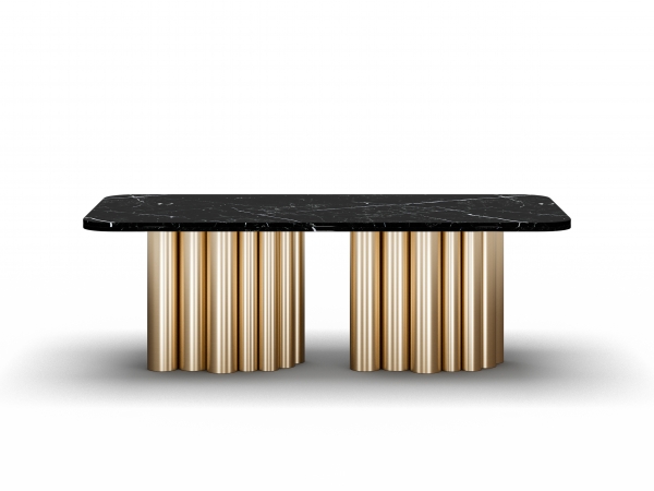 FR.ST Brass Dining Table - Black Marble