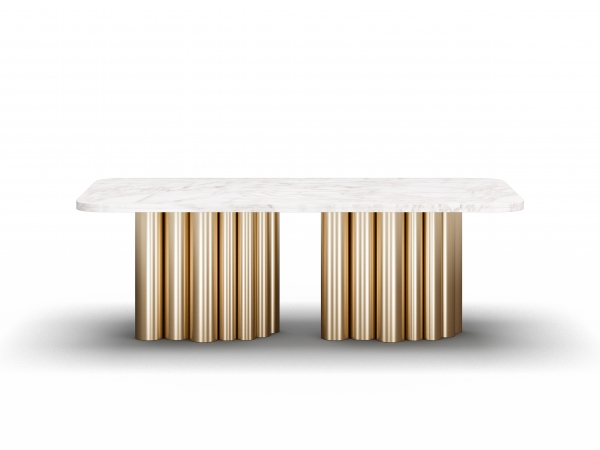 FR.ST Brass Dining Table - White Marble