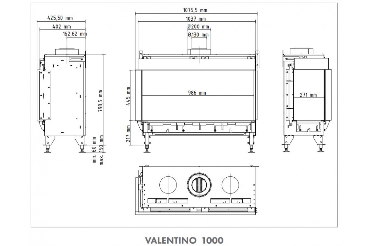 Planika Valentino – Automatic Gas Left Corner 1000mm