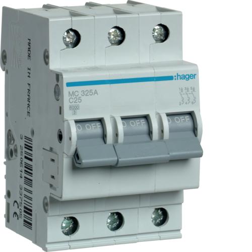 MCB, 3 Pole, 25 A, 10 KA