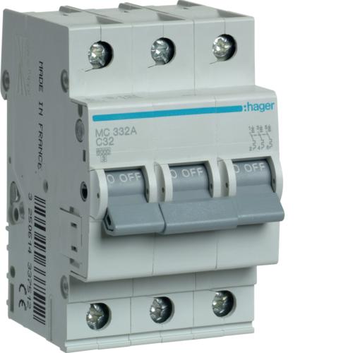 MCB, 3 Pole, 32 A, 10 KA