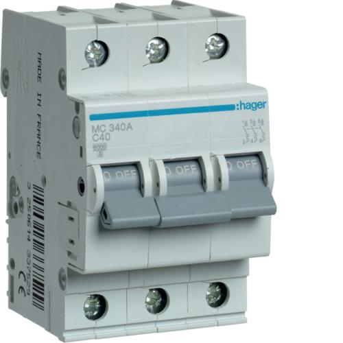 MCB, 3 Pole, 40 A, 10 KA a