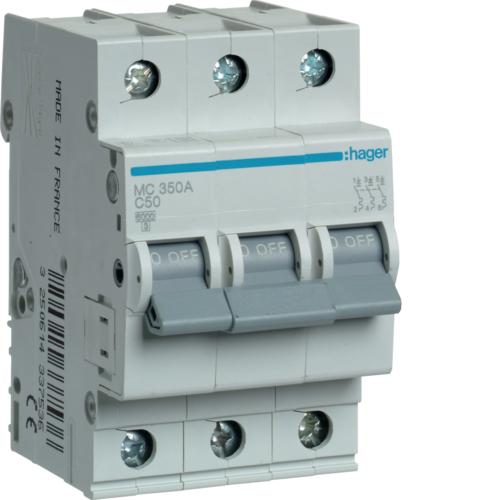 MCB, 3 Pole, 50 A, 10 KA