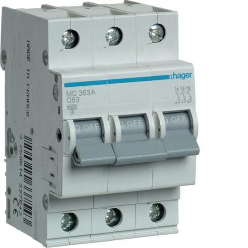 MCB, 3 Pole, 63 A, 10 KA