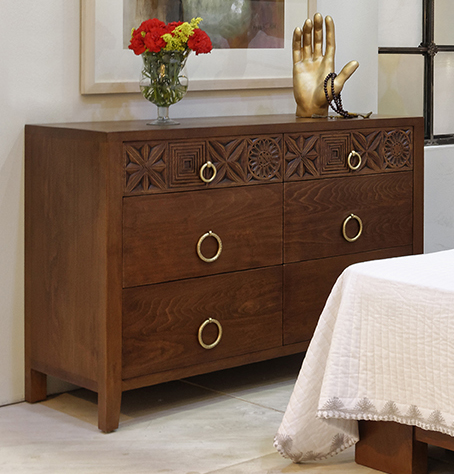Square Flower pattern Chest of Drawers