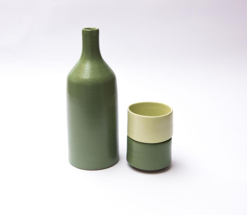 2-Cups Bottle Set Green