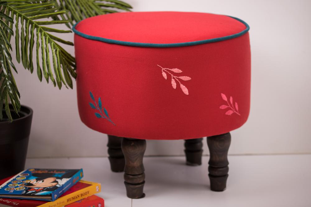 Branches red ottoman