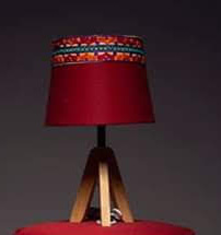 Ronde red table lamp