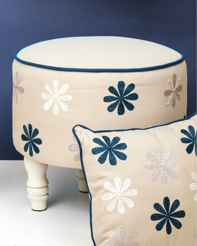 Fleurie grey ottoman