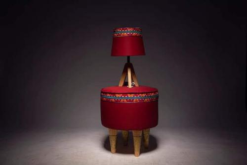 Ronde red ottoman