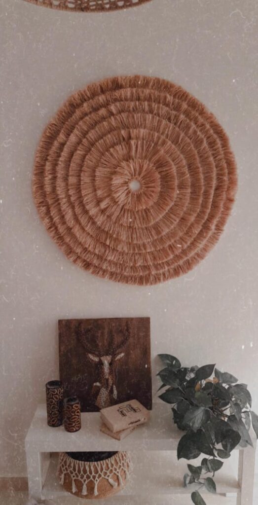 Handmade Boho Jute Wall Hanging Sun