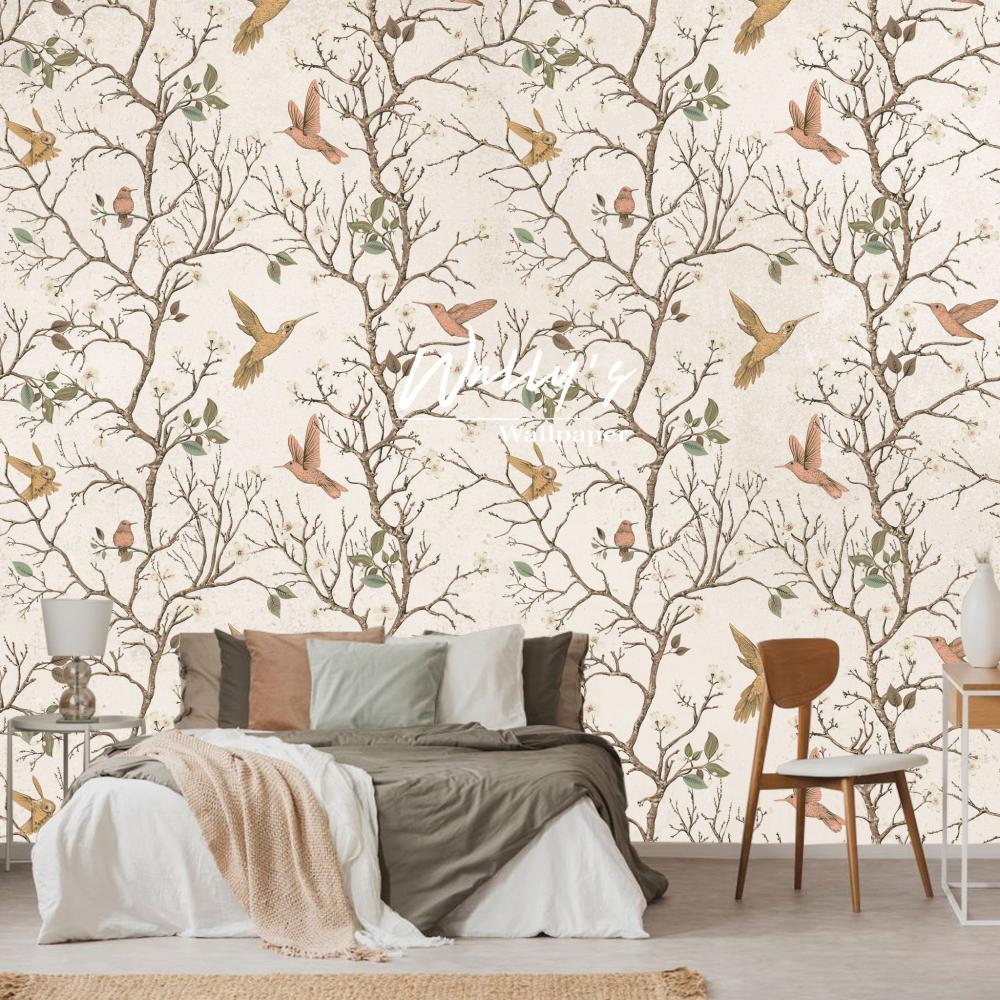 Little Floral and Birds (Antique White)