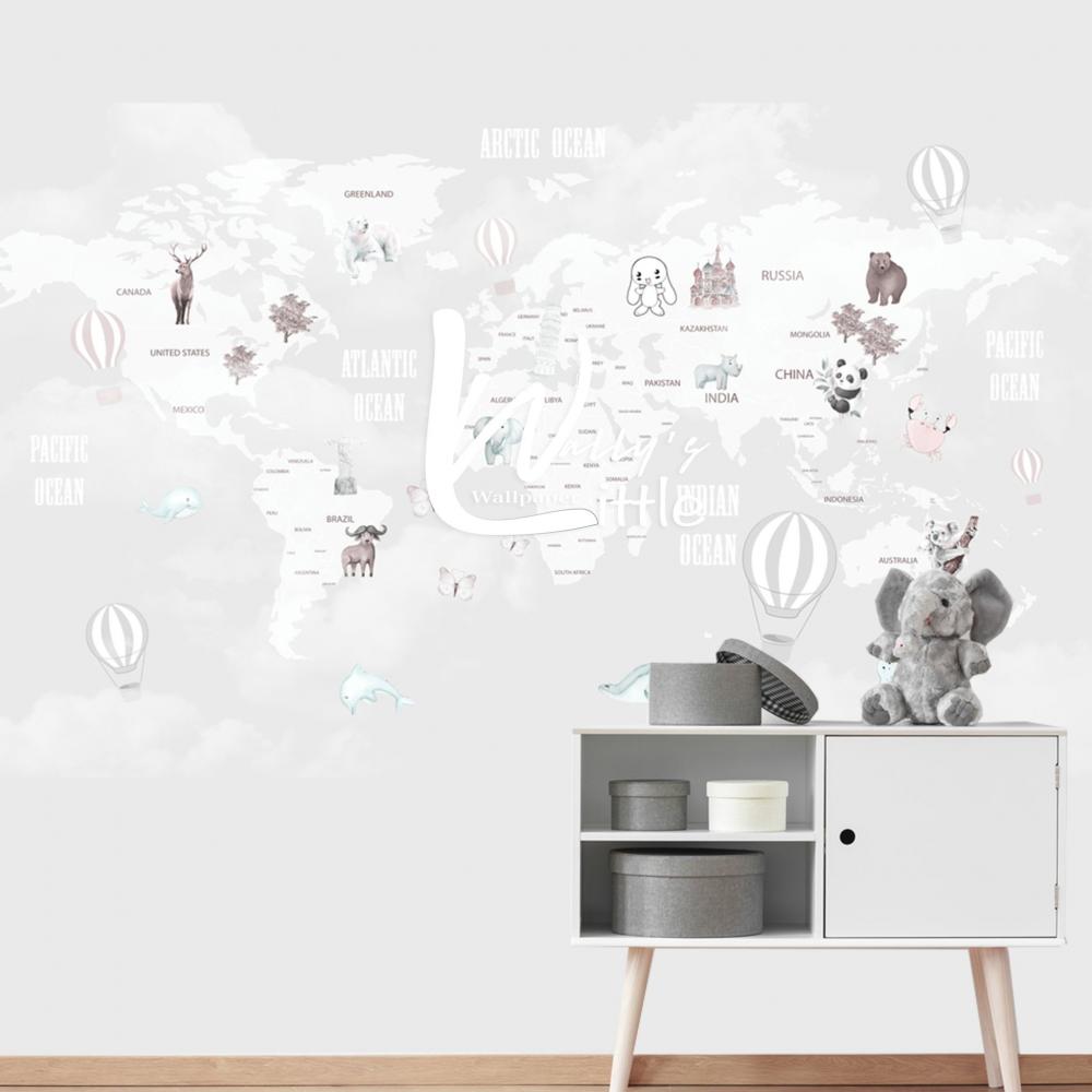 Animal World Map grey