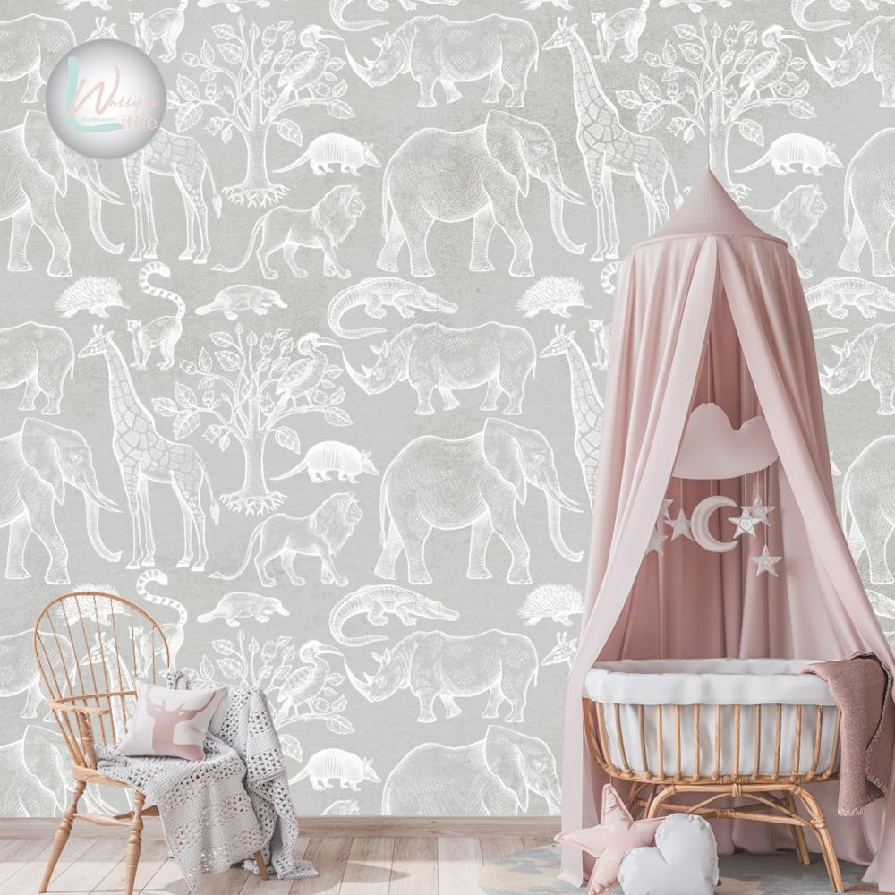 Animals pattern (Mist Grey)