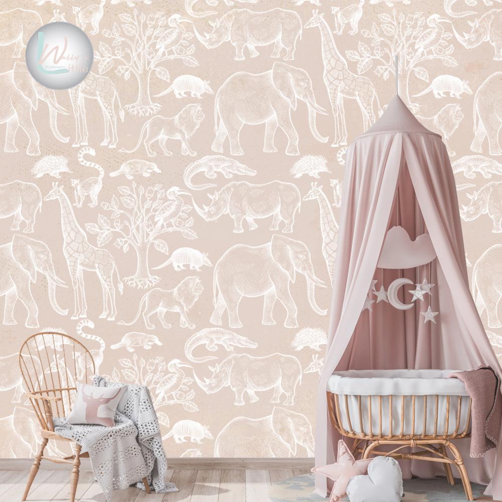 Animals pattern (Blush pink)