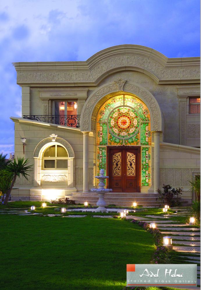 Coloured Stained Glass Housefront