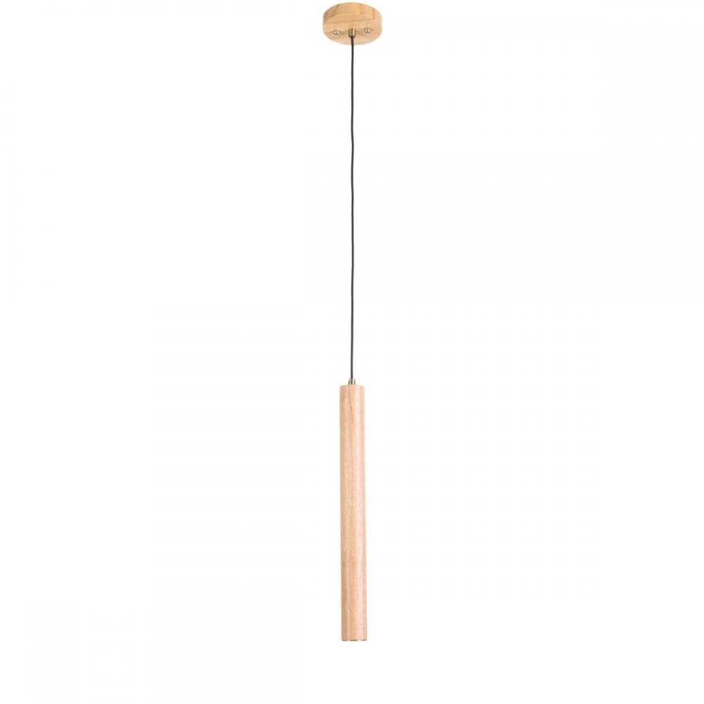 Cylinder 1 Light 40 cm Wood Brown Pendant