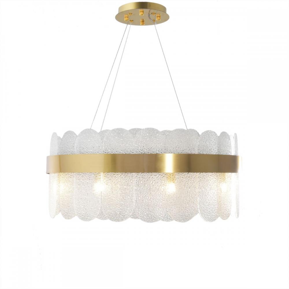 Glassy 8 Lights Gold Chandelier