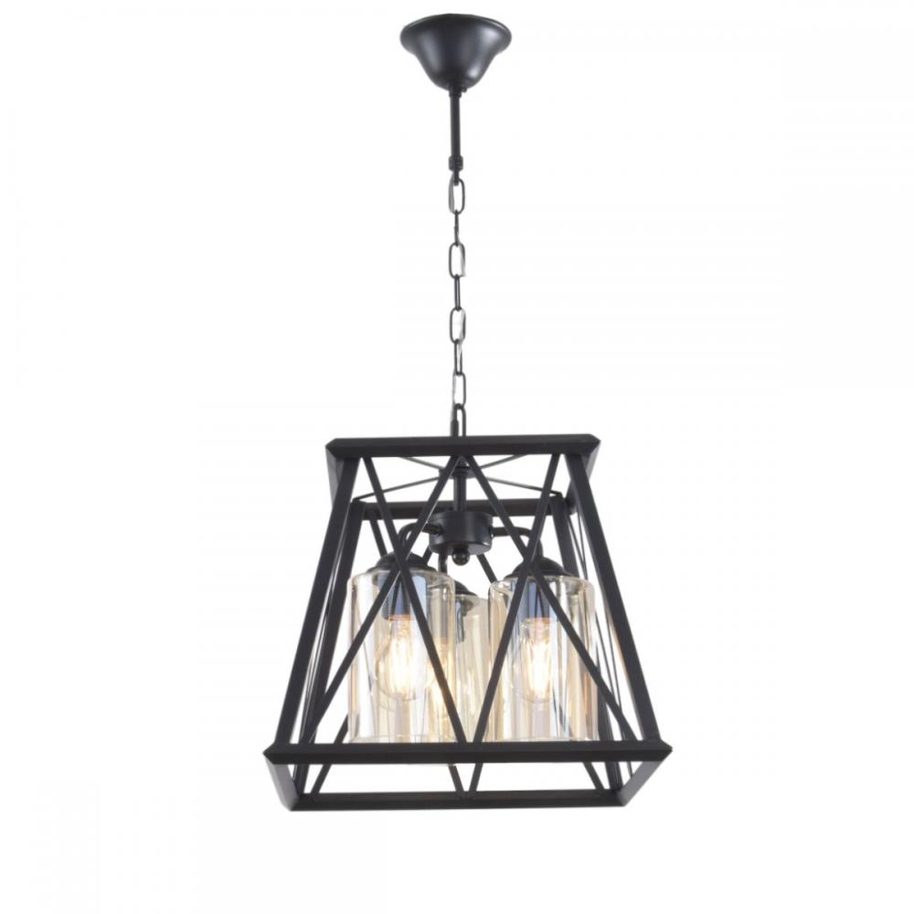 Kiva 3 Lights Black Chandelier