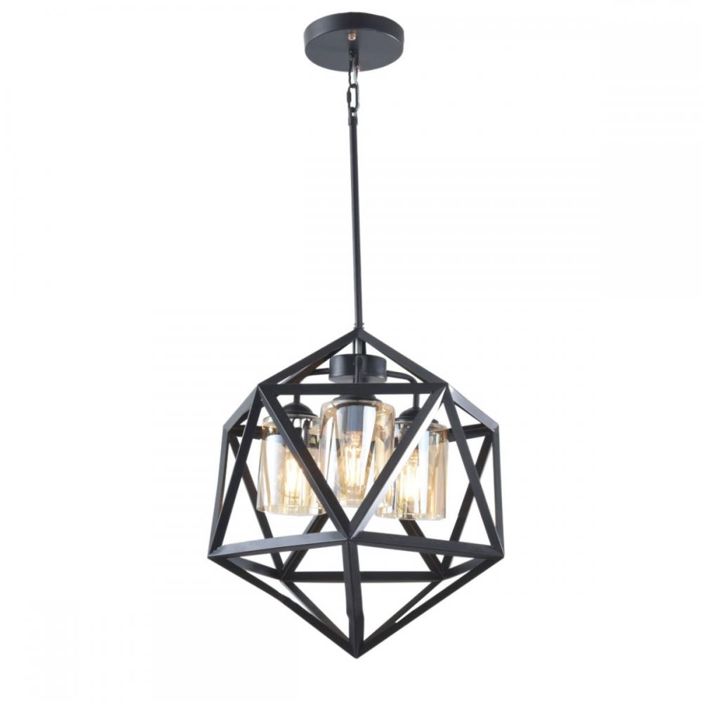 Wixa 3 Lights Black Chandelier