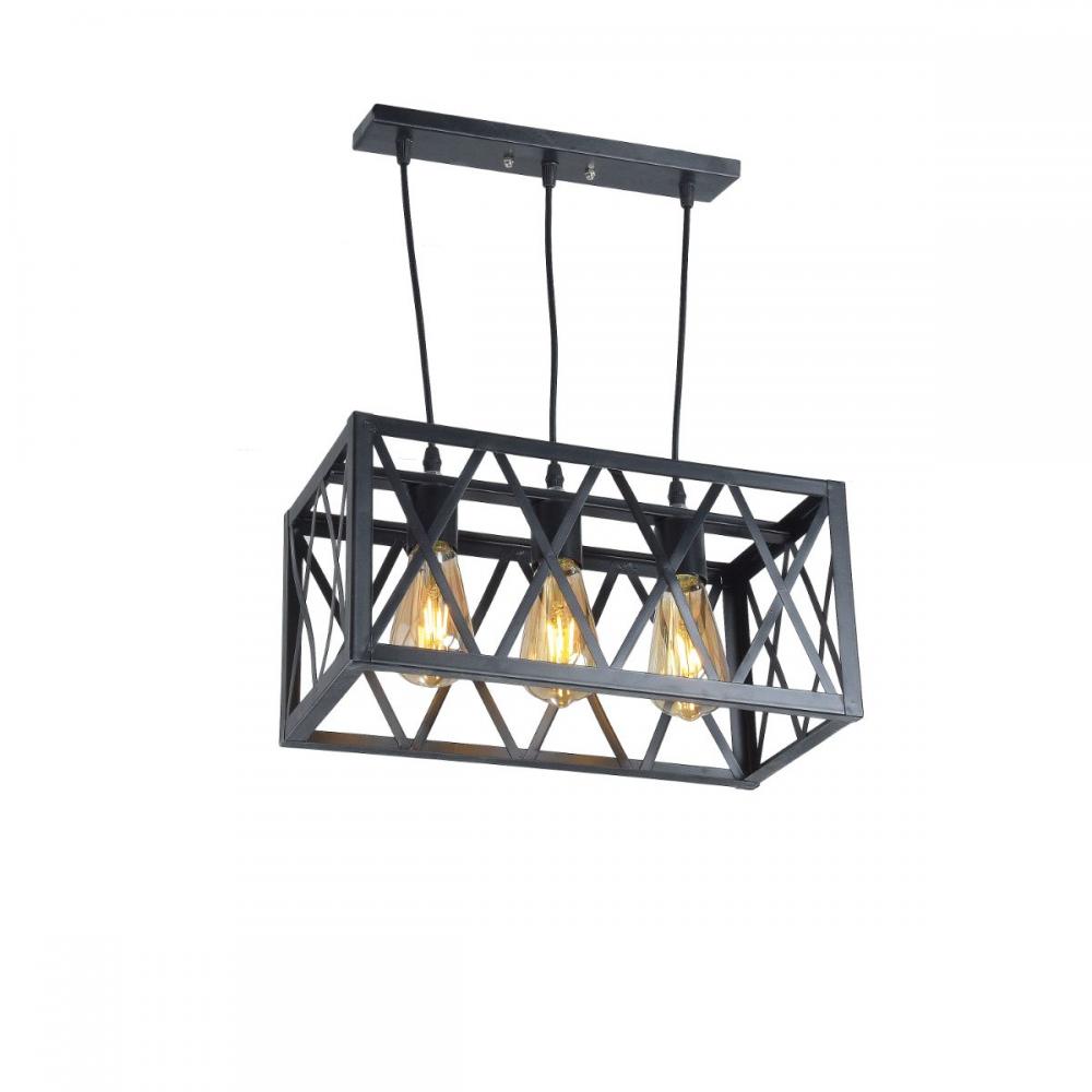 Birta 3 Lights Black Pendant