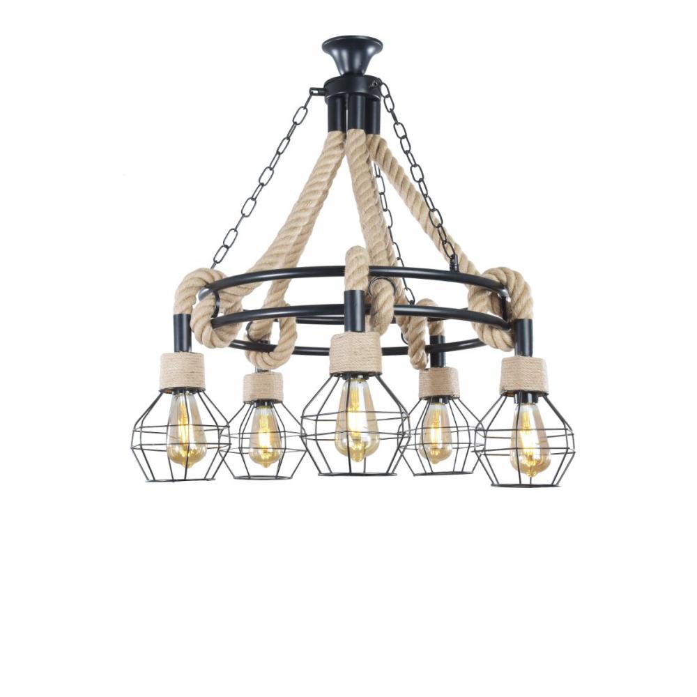 Gava 5 Lights Black Pendant