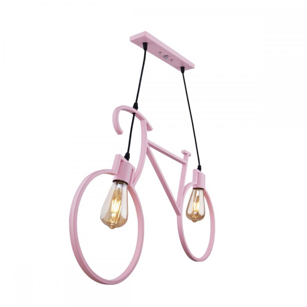 Bicycle 2 Lights Pink Pendant