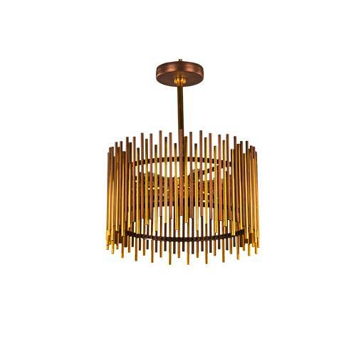 Ceiling Lamp gold & brown 5 Bulb - Tiara by Asfour