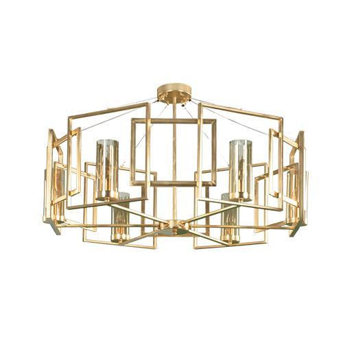 Gold Ceiling Lamp 6 Bulb - Tiara by Asfour