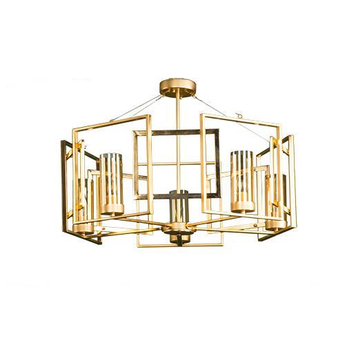 Gold Ceiling Lamp 5 Bulb - Tiara by Asfour