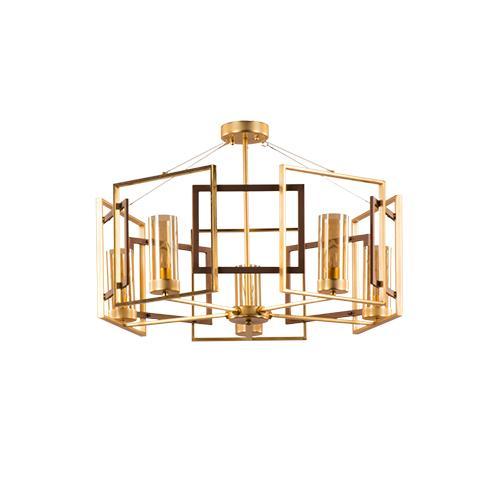 Ceiling Lamp gold& copper 5 Bulb - Tiara by Asfour