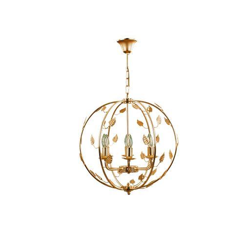 Gold Chandelier 6 Bulb - Tiara by Asfour