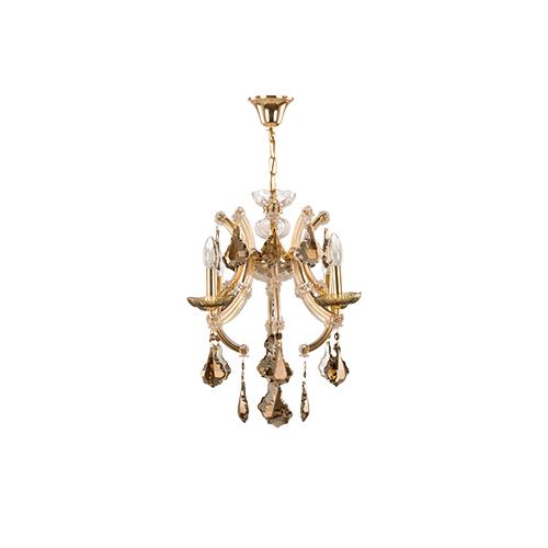 Gold Chandelier 4 Bulb - Tiara by Asfour