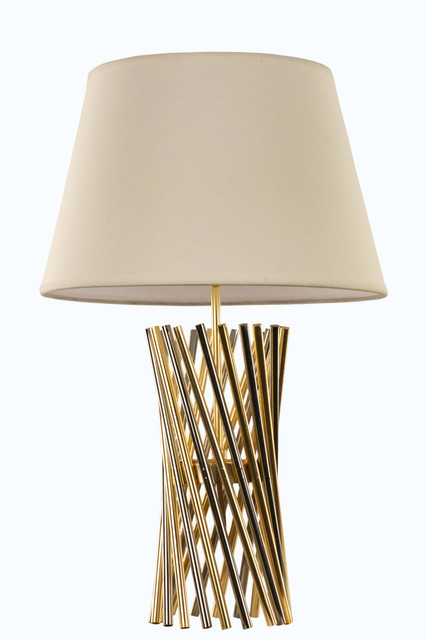 Table Lamp Gold & chrome - Tiara by Asfour