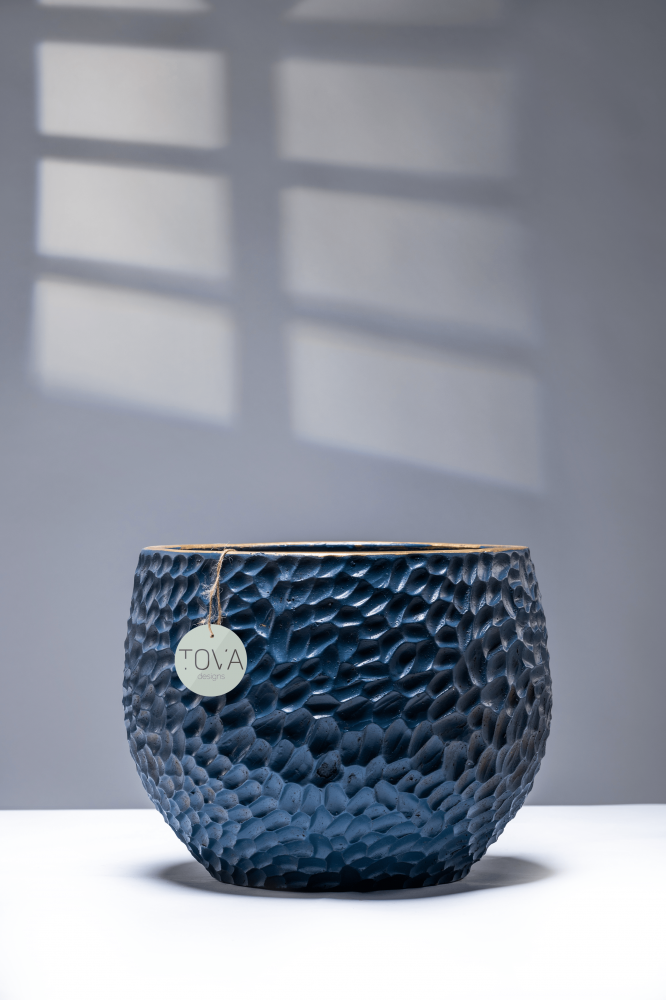 Hammered Blue Gold Linning TOVA Pot