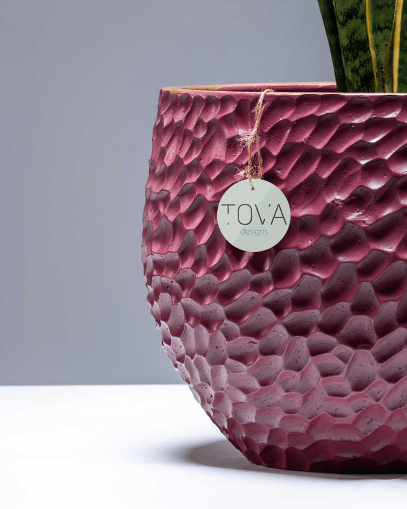 Hammered Mauve Gold Linning TOVA Pot