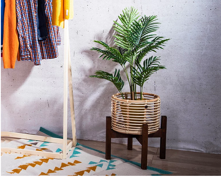 Wood Wicker Planter