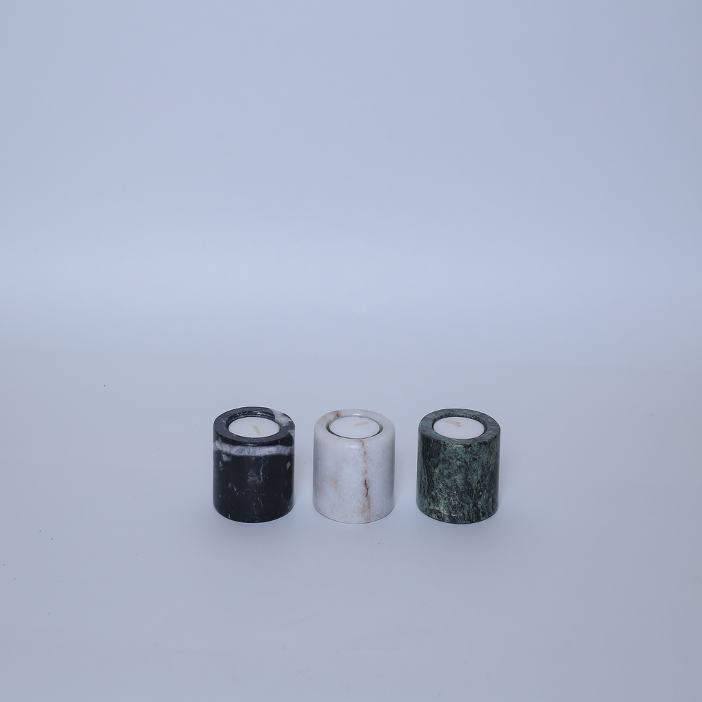Marble Candle holder - Green