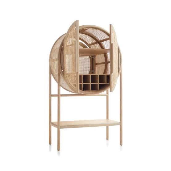 West cane bar cabinet