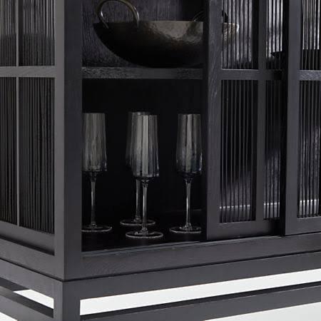 Highland black cabinet with sliding doors