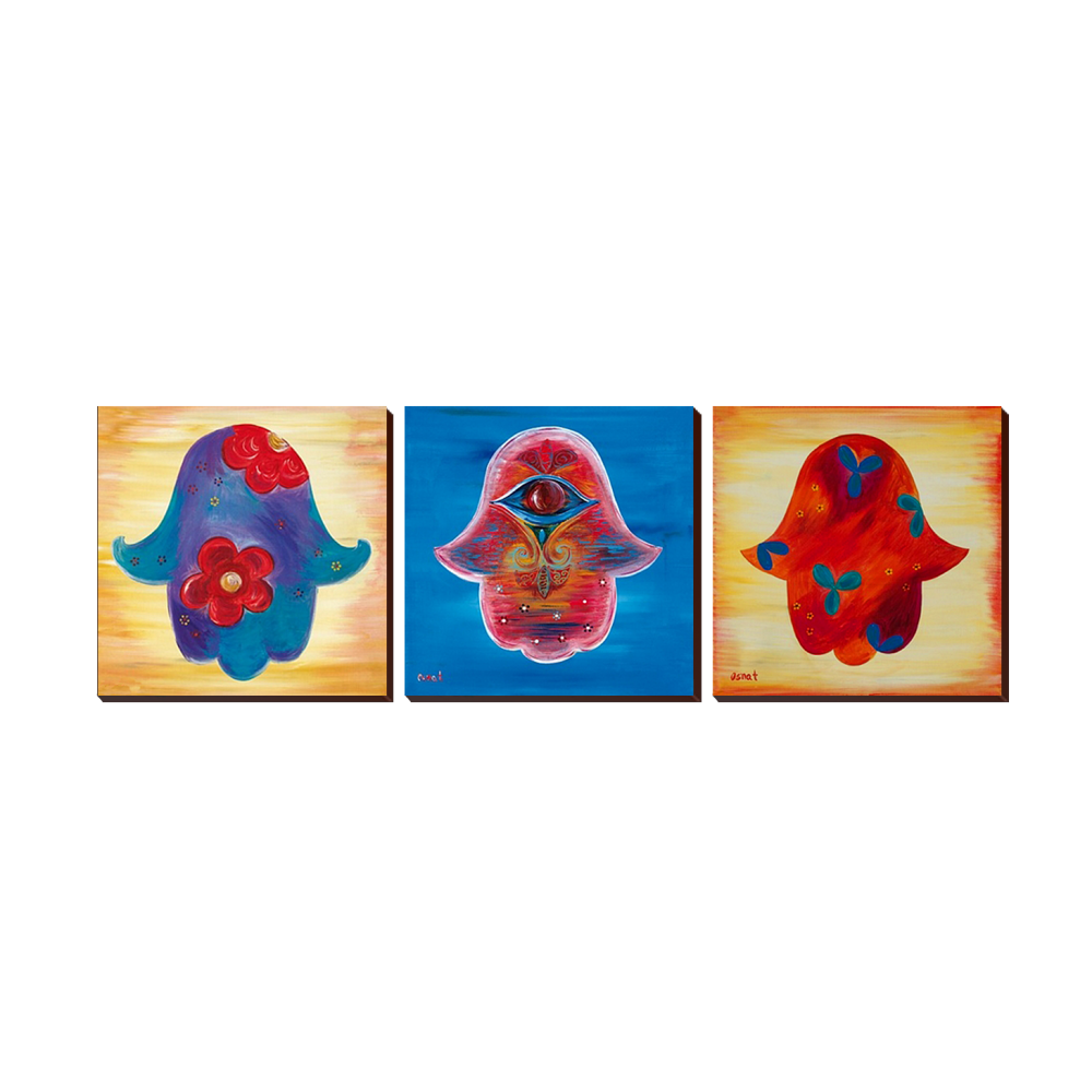 3 Piece Kaf, Hamsa Wall Art Photo Block