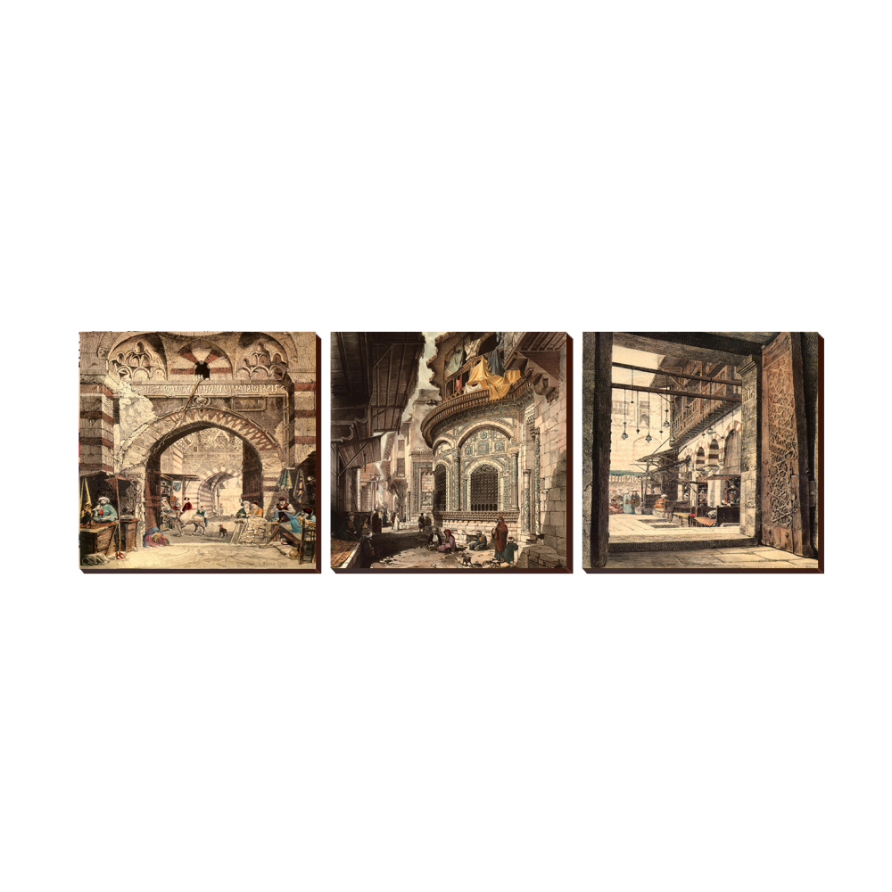 3 Piece Orientalist Decor Wall Art Photo Block