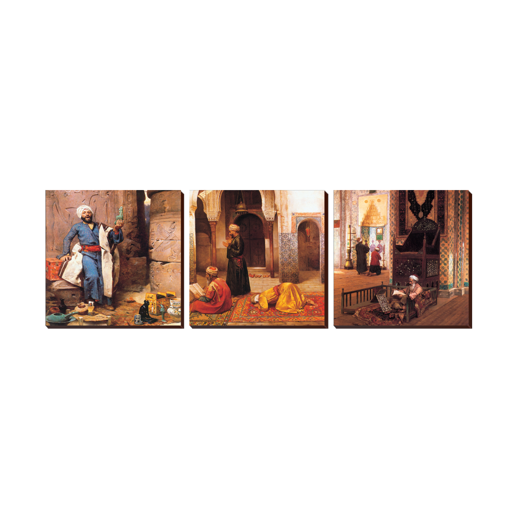 3 Piece Orientalist Decor Wall Art Photo Block