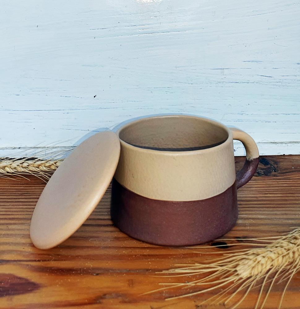 Half Sky Blue/ Earthy-Beige Mug & cover