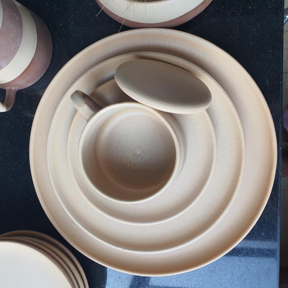 Sky-Blue / Earthy Beige Luncheon plate