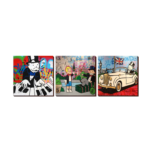 3 Piece Monopoly Game Board Wall Art Photo Block