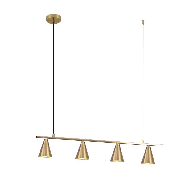 Modern Pendant 4 Lamps, Gold