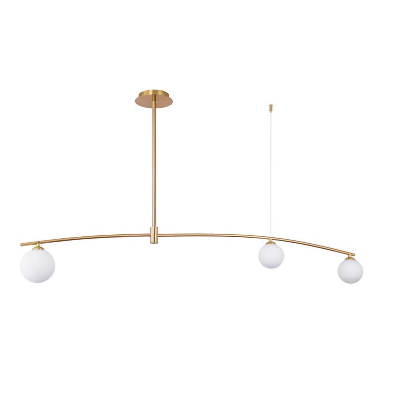 Modern Pendant 3 Lamps, Brass