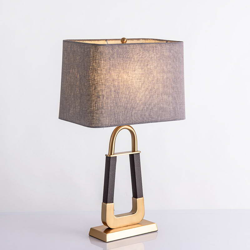 Bronze Table Lamp With Brown shade