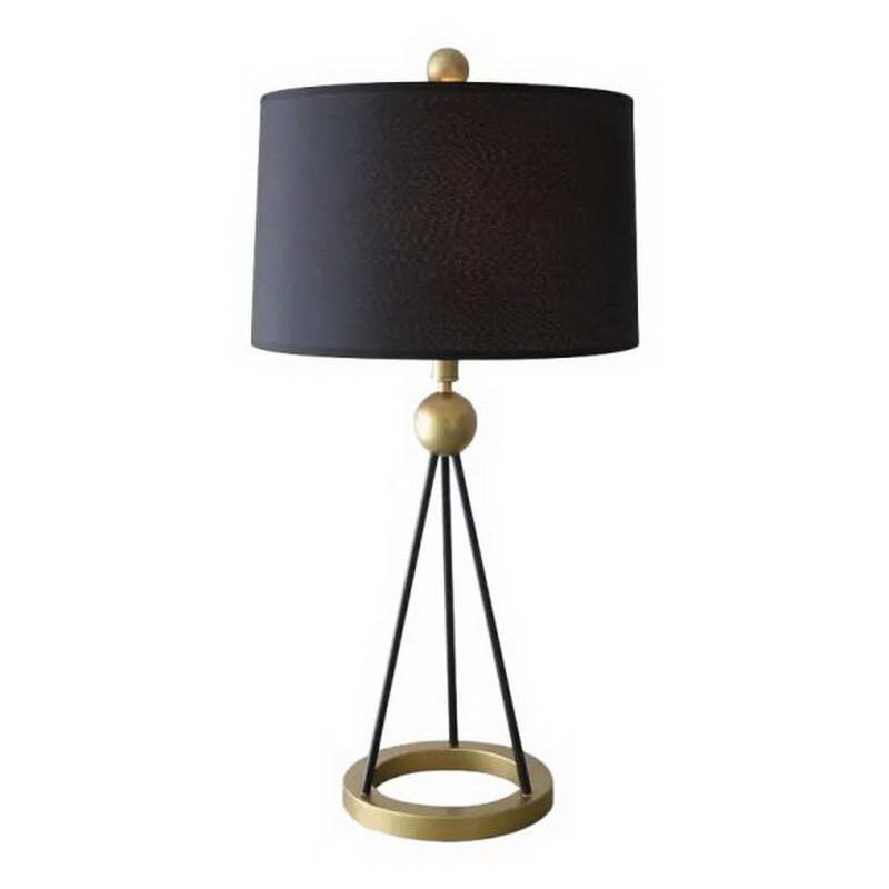 Decorative Table Lamp With Black Shade